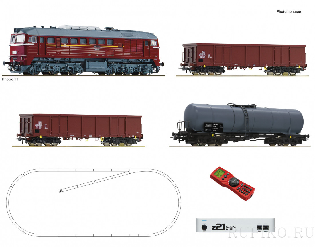 ROCO 51331 Грузовой состав с тепловозом BR 120