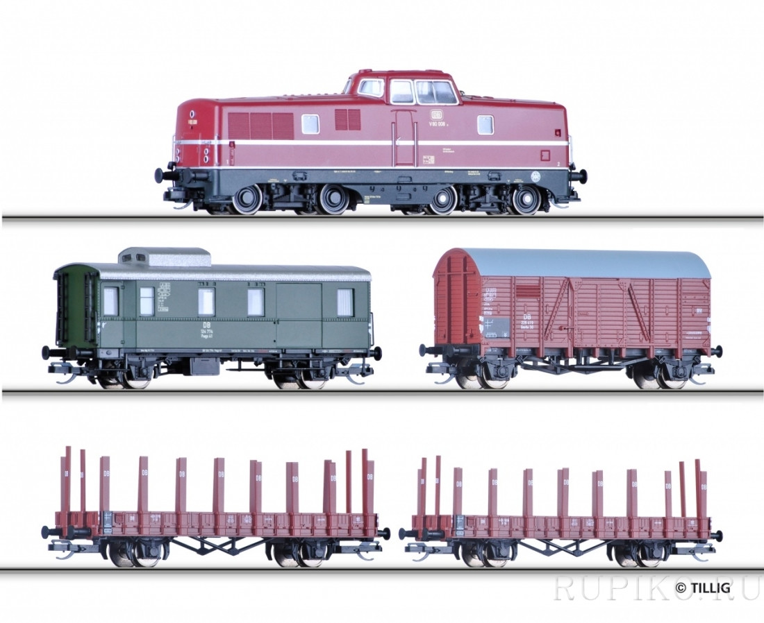 Tillig 01207 Стартовый набор V80 и 4 вагона DB